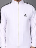 Adidas Half Striped Men White Tracksuit