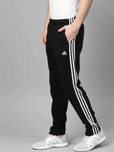 Adidas Solid Casual Men Black & White Track Pants
