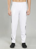 Adidas Solid Casual Men White & Black Strips Track Pants