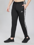Adidas Solid Casual Men Black & White Track Pants