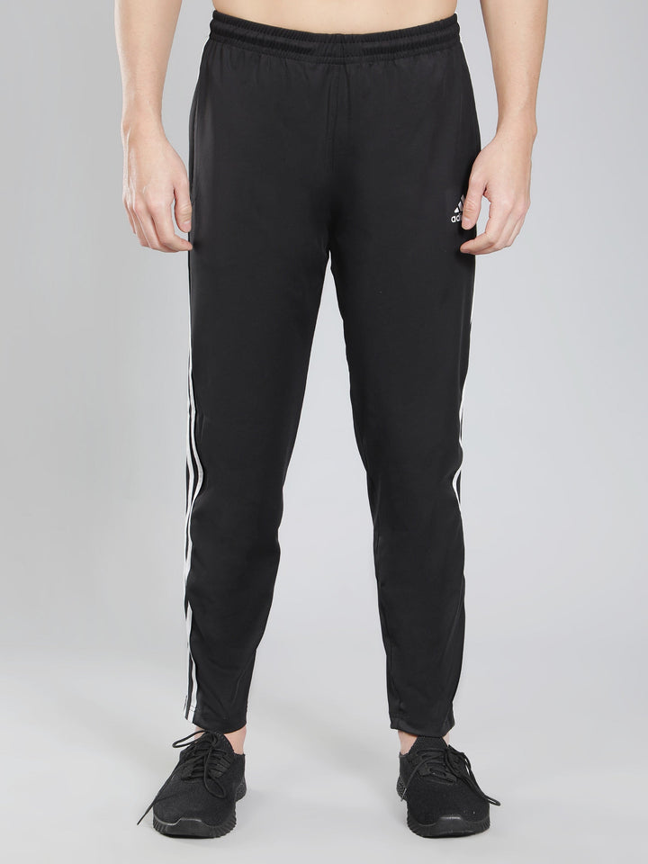 Adidas Solid Casual Men Black & White Track Pants