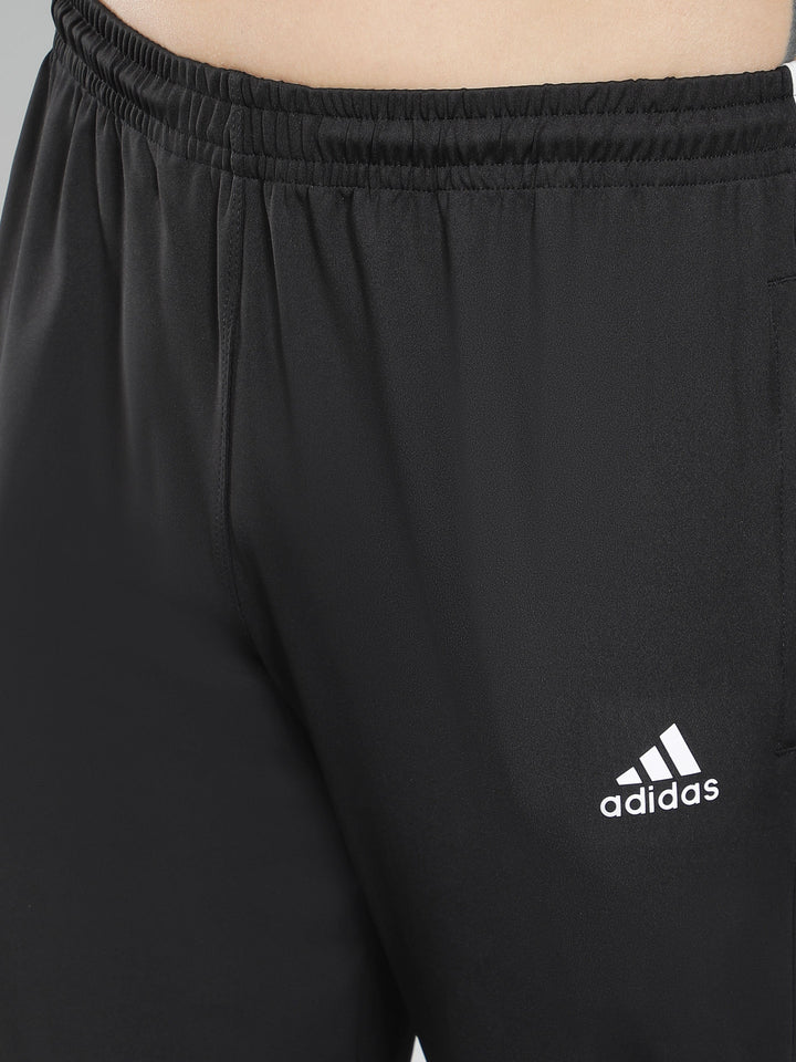 Adidas Solid Casual Men Black & White Track Pants